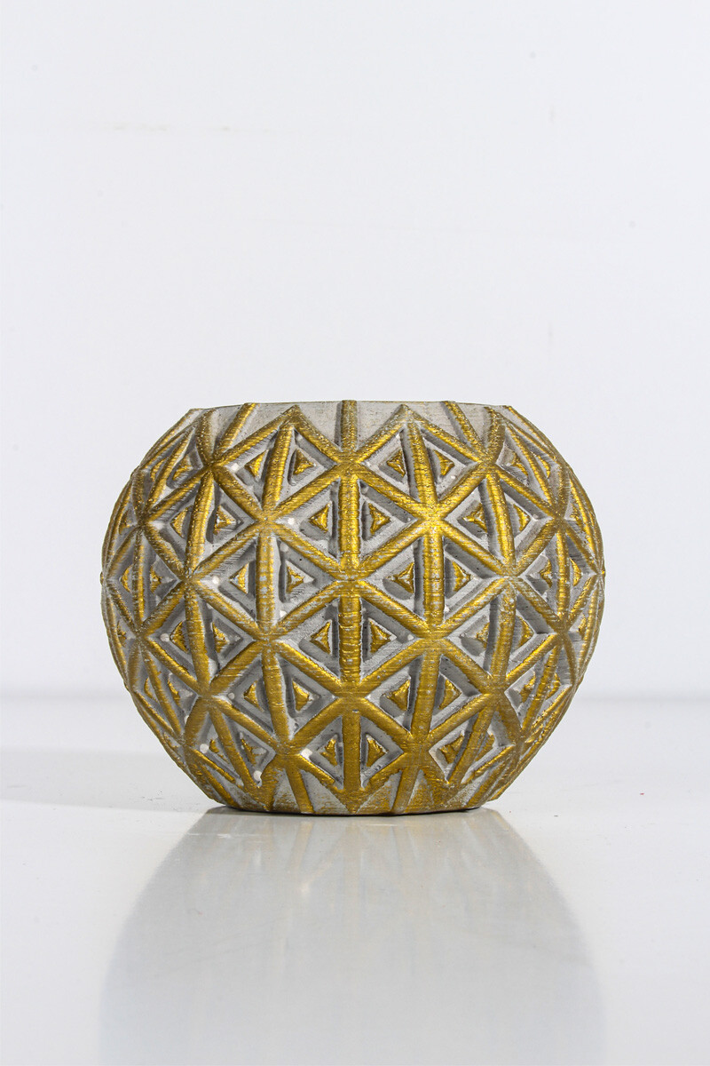 Piramit Desenli Sukulent Beton Taş Tozu Silikon Kalıbı KHB36 - 