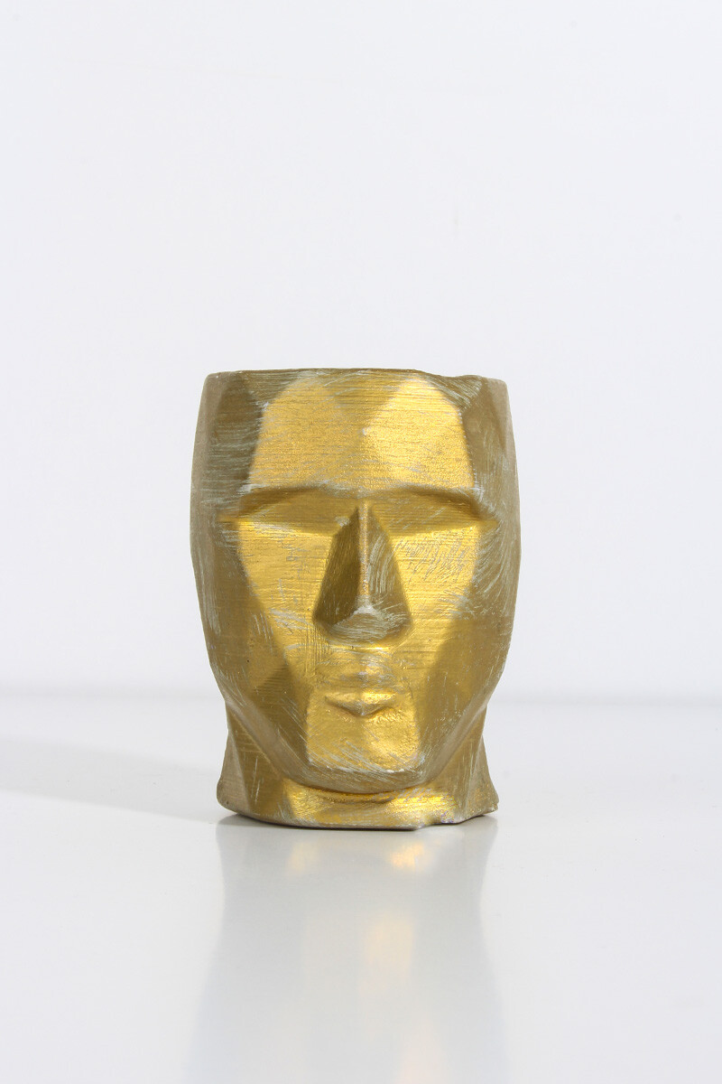 Geometrik Yüz Beton Taş Tozu Silikon Kalıbı KHB48 - 