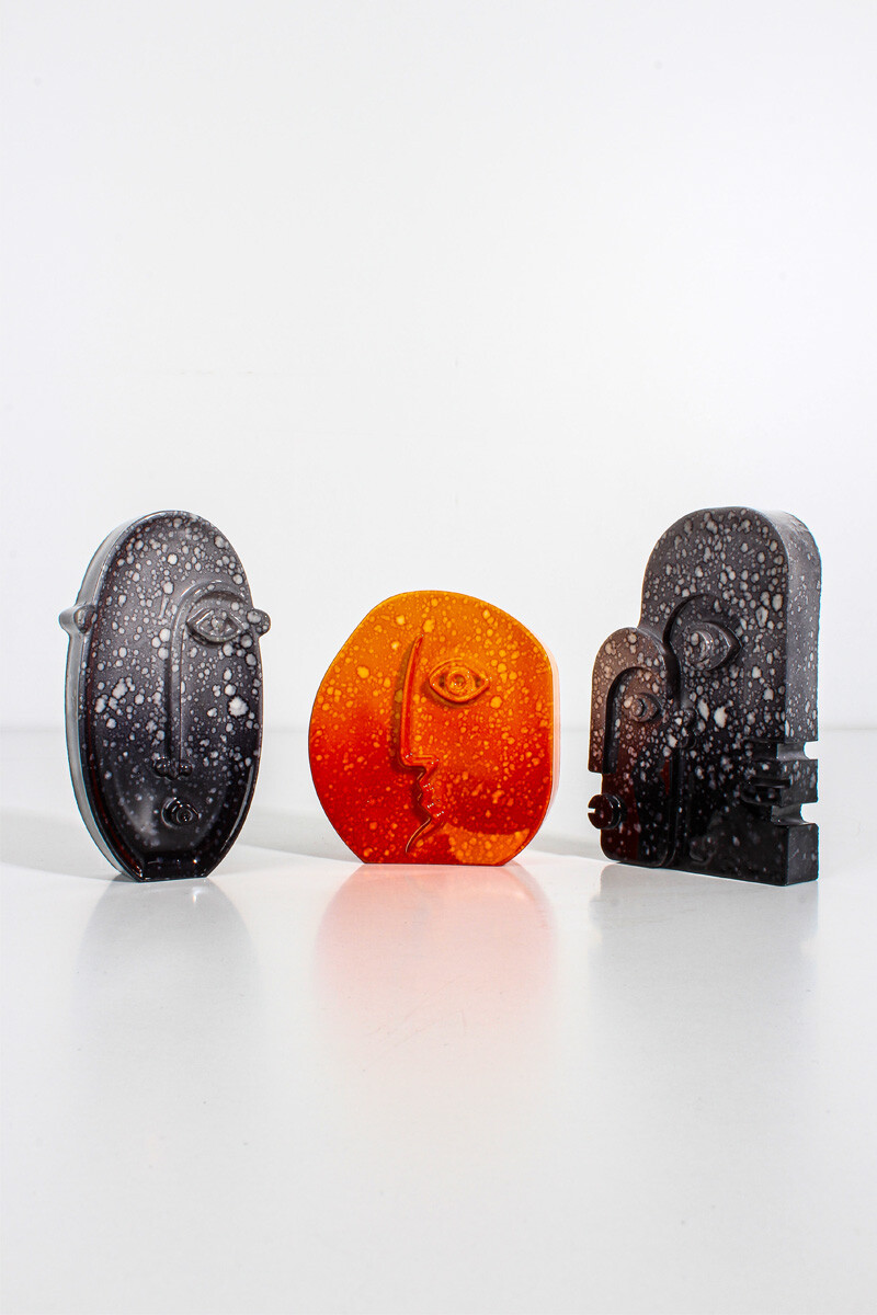 Yüz Detaylı Dekoratif Biblo Set Silikon Mum Kalıbı KHM2280 - 