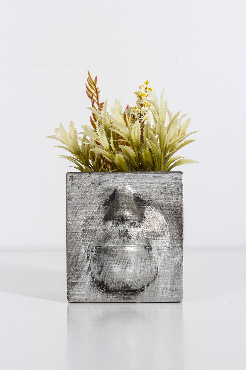 Yüz Detaylı Sukulent Beton Taş Tozu Silikon Kalıbı KHB44 - 